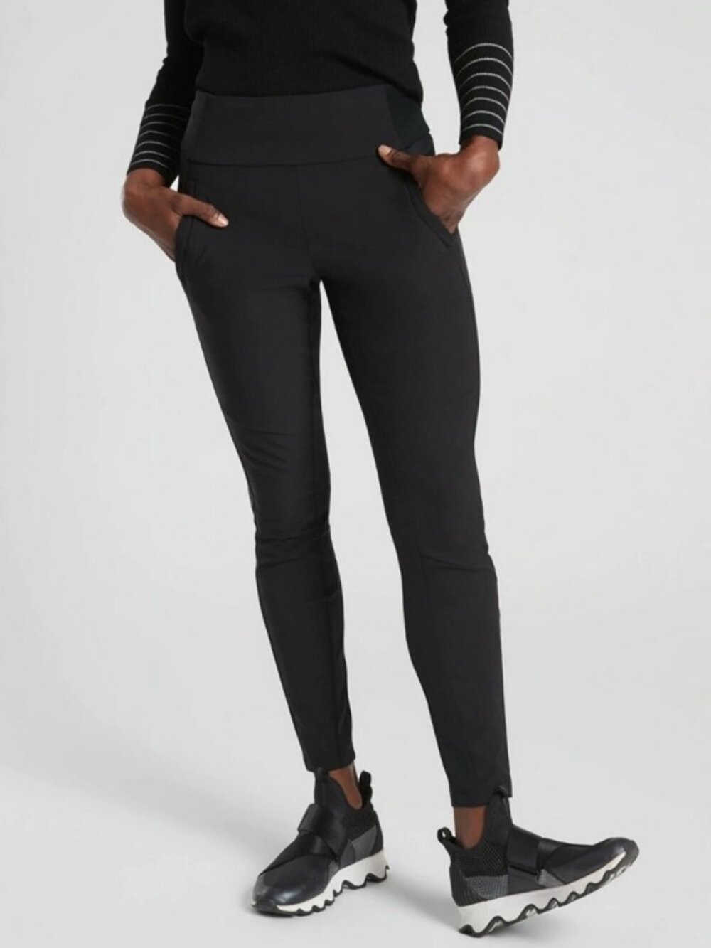 Athleta headlands hybrid trek tight pants black women's size 6